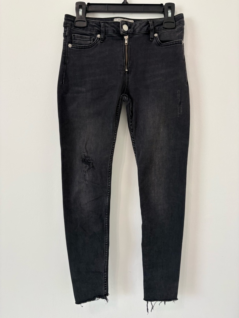 #334 FREE PEOPLE Stevie High Rise Skinny Jeans Sz 26 Black EUC